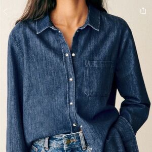 Sezane tomboy denim shirt, size 44
